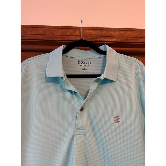 IZOD Golf Men's Performance Grid Short Sleeve Stretch Polo Shirt-Legacy Size L - Picture 2 of 10
